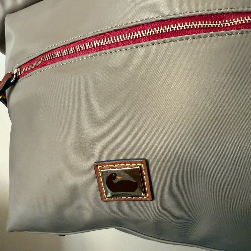 DOONEY & BOURKE WAYFARER BAG TAN HOBO BOHO 12x13”‎ 10” Handle Drop T